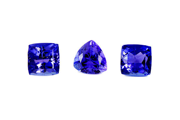 Benitoite gemstone, showcasing its brilliant blue color and strong fluorescence, found in San Benito County, California.