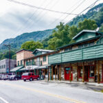Chimney Rock village nestled in the mountains of North Carolina