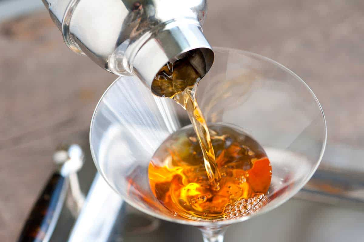 Making a Manhattan Cocktail