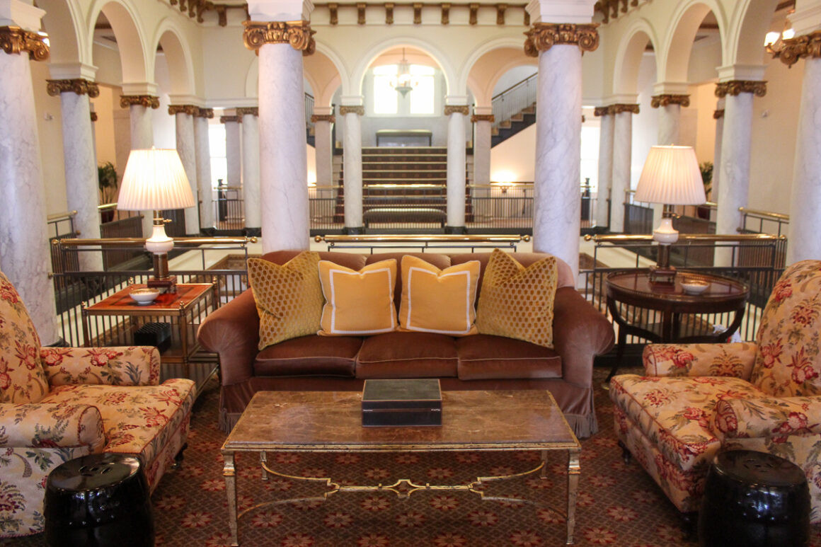 Lobby of the Capital Hotel, exuding elegance and southern charm