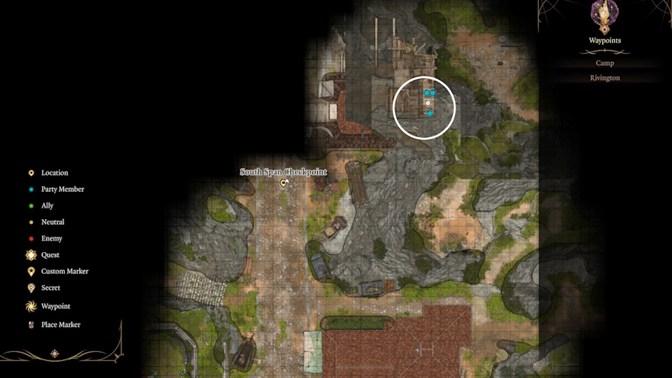 An image showing the side entrance for Wyrm's Crossing in Baldur's Gate 3, a hidden passage for resourceful adventurers