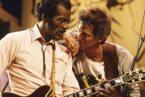 Keith Richards with Chuck Berry, hail hail rock and roll concert, shows respect for Chuck Berry legacy
