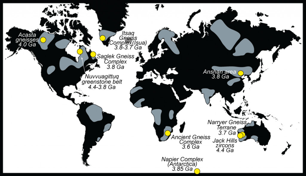 Mapping Earth's ancient Archean cratons and oldest rock sites