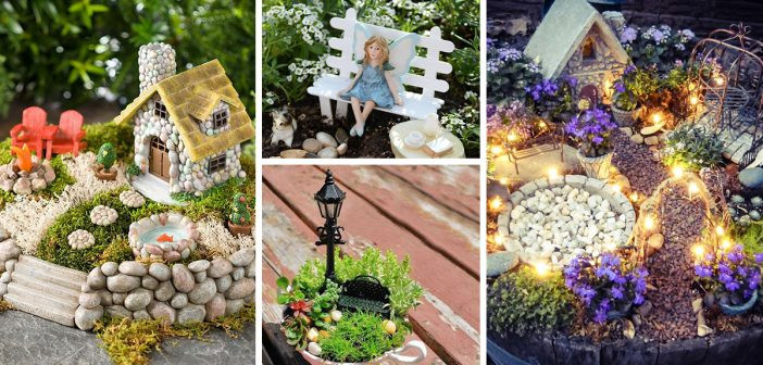 A miniature garden with rocks, minerals, and small plants