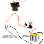 Basic on/off rocker switch wiring diagram showing power and load connections