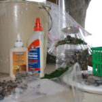 Selection of stones for fairy house construction