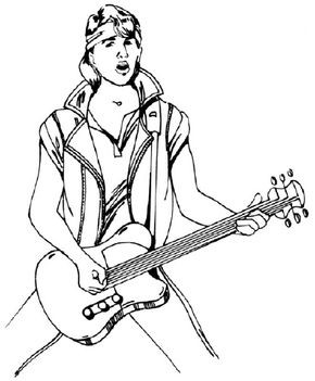 Rock star with long hair