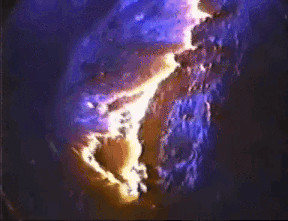 Modern lava forming underwater into pillow shapes.