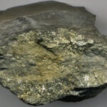 Pyrite in black shale rock from a quarry in Indianapolis, Ind.
