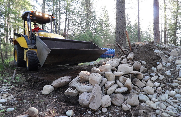 The soil ready to be filtered. This already had the large rocks removed with equipment.