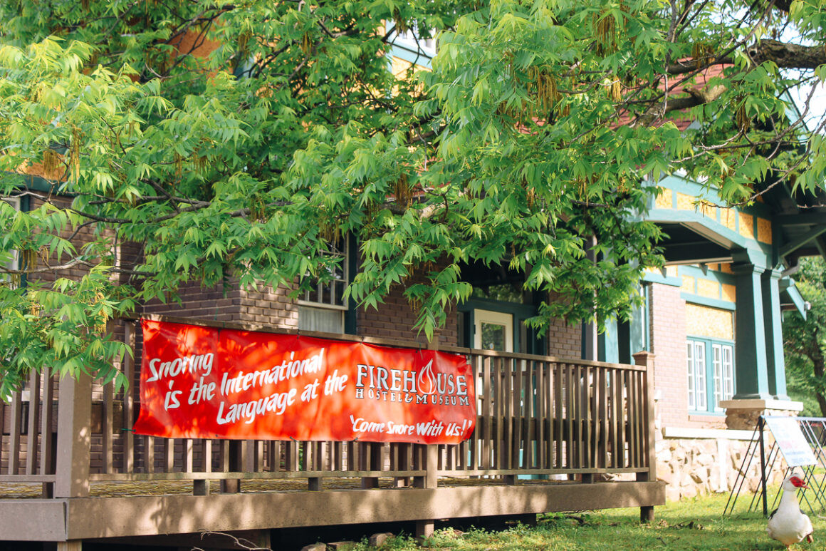 Firehouse Hostel in Little Rock, showcasing its historic architecture