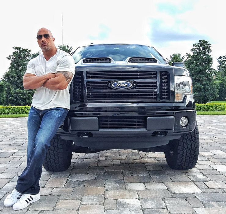 Dwayne Johnson Modified Ford F-150 with Lifted Suspension