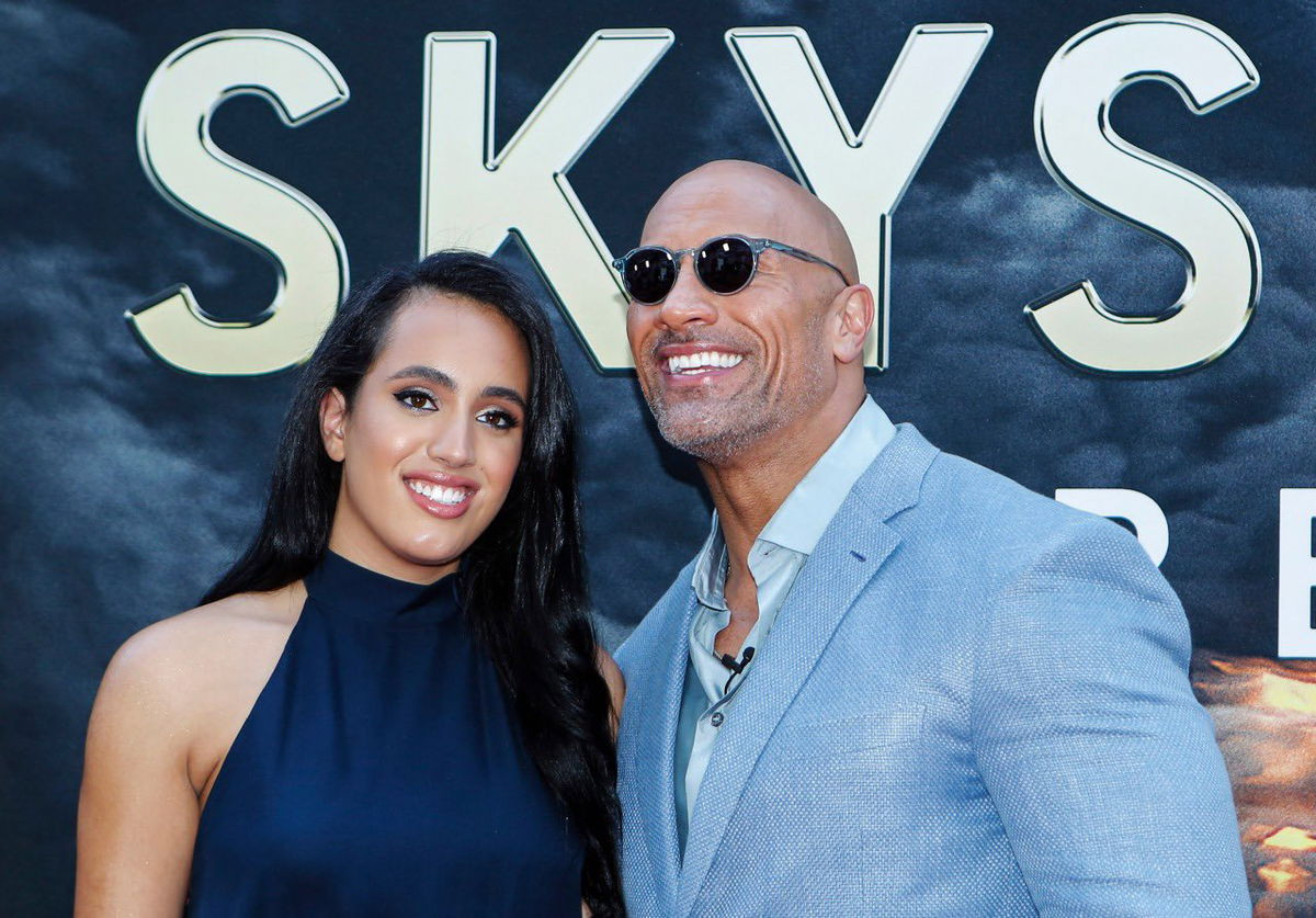 Dwayne Johnson with his daughters Jasmine and Tiana