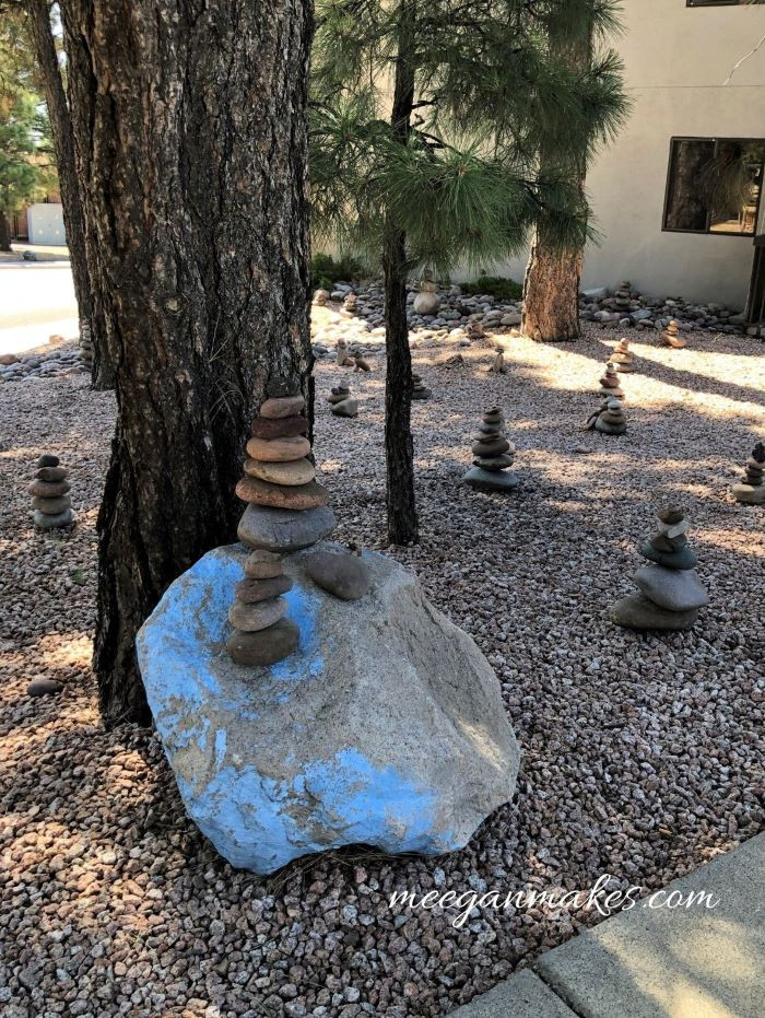 Creative garden art rock towers