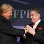 Donald Trump and Sylvester Stallone at the America First Policy Institute Gala