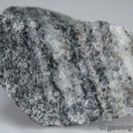 Close-up of a Gneiss rock with visible banding