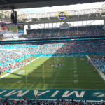 Aerial view of Hard Rock Stadium showcasing the open-air canopy and its coverage