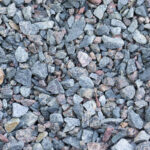 Up close view of crushed granite gravel