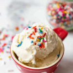 Homemade Vanilla Ice Cream with toppings