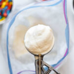homemade vanilla ice cream made in a bag with rock salt and ice