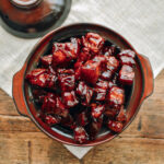 Shanghai-Style Braised Pork Belly with glistening sauce