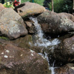 Fountain rocks needing cleaning