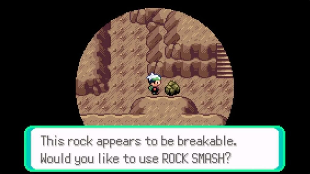 Rock smash in pokemon emerald victory road