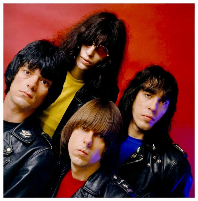 Ramones band members in black and white