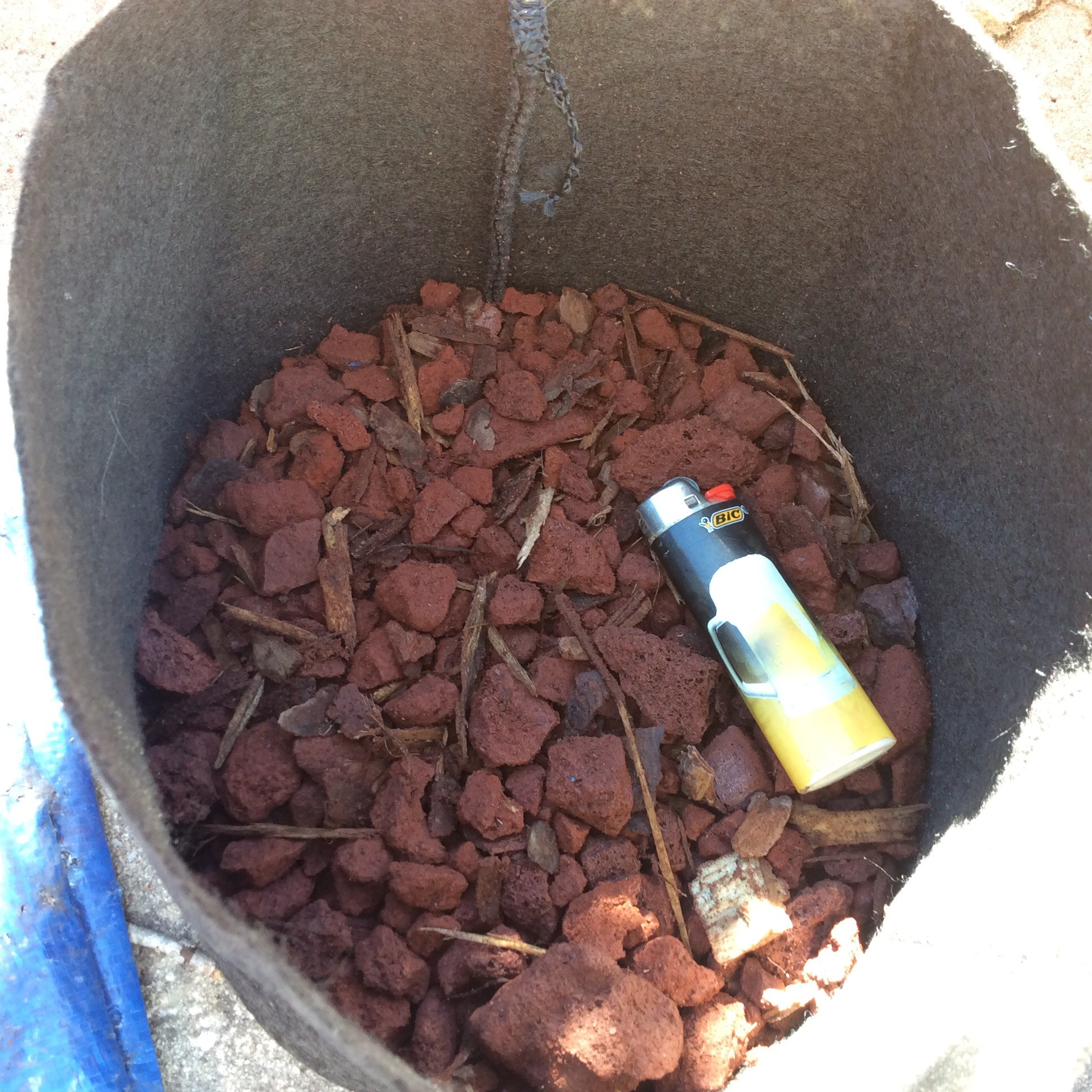 Mixing Crushed Lava Rock into Soil