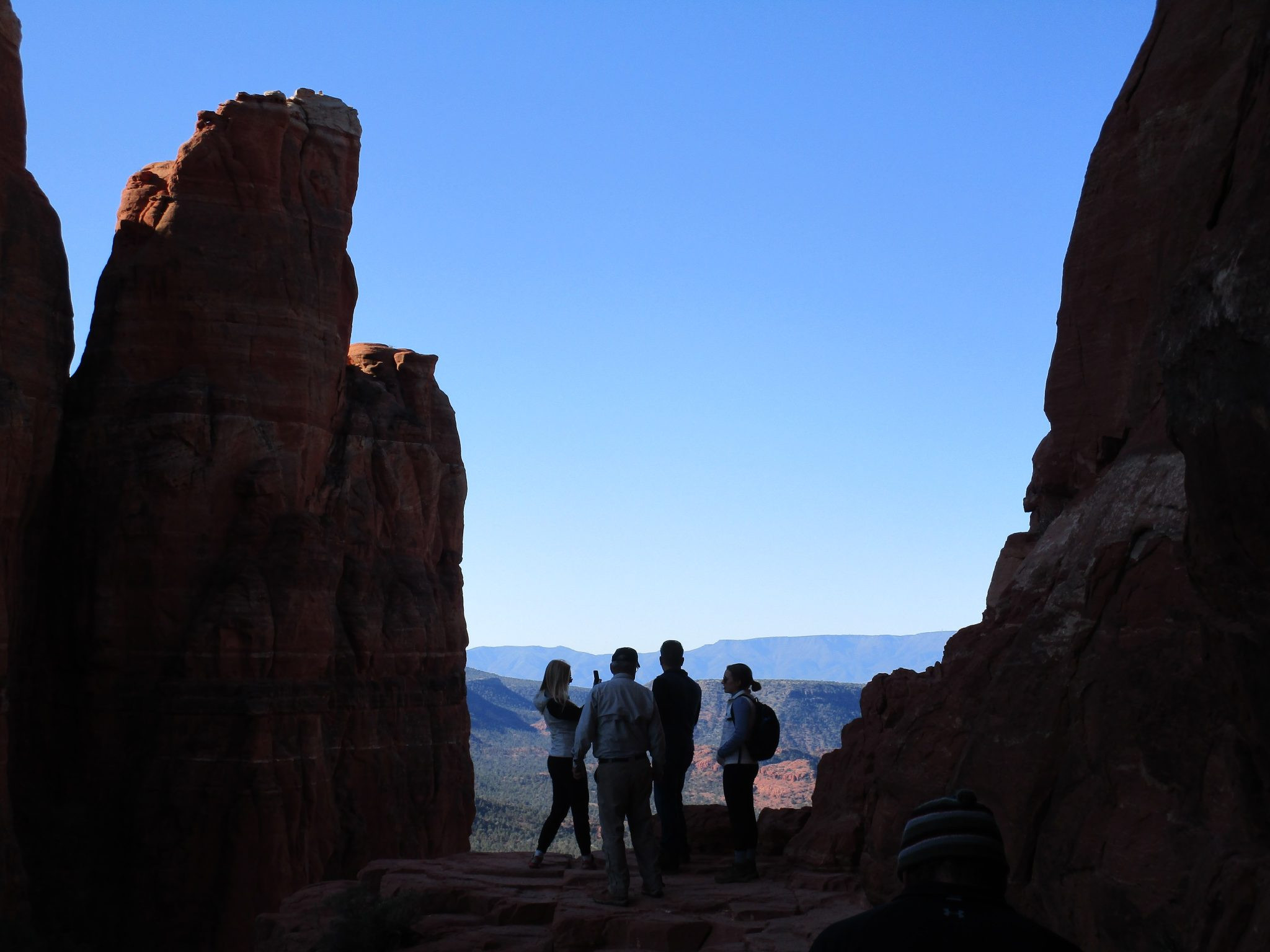 People posing for pics atop Sedona