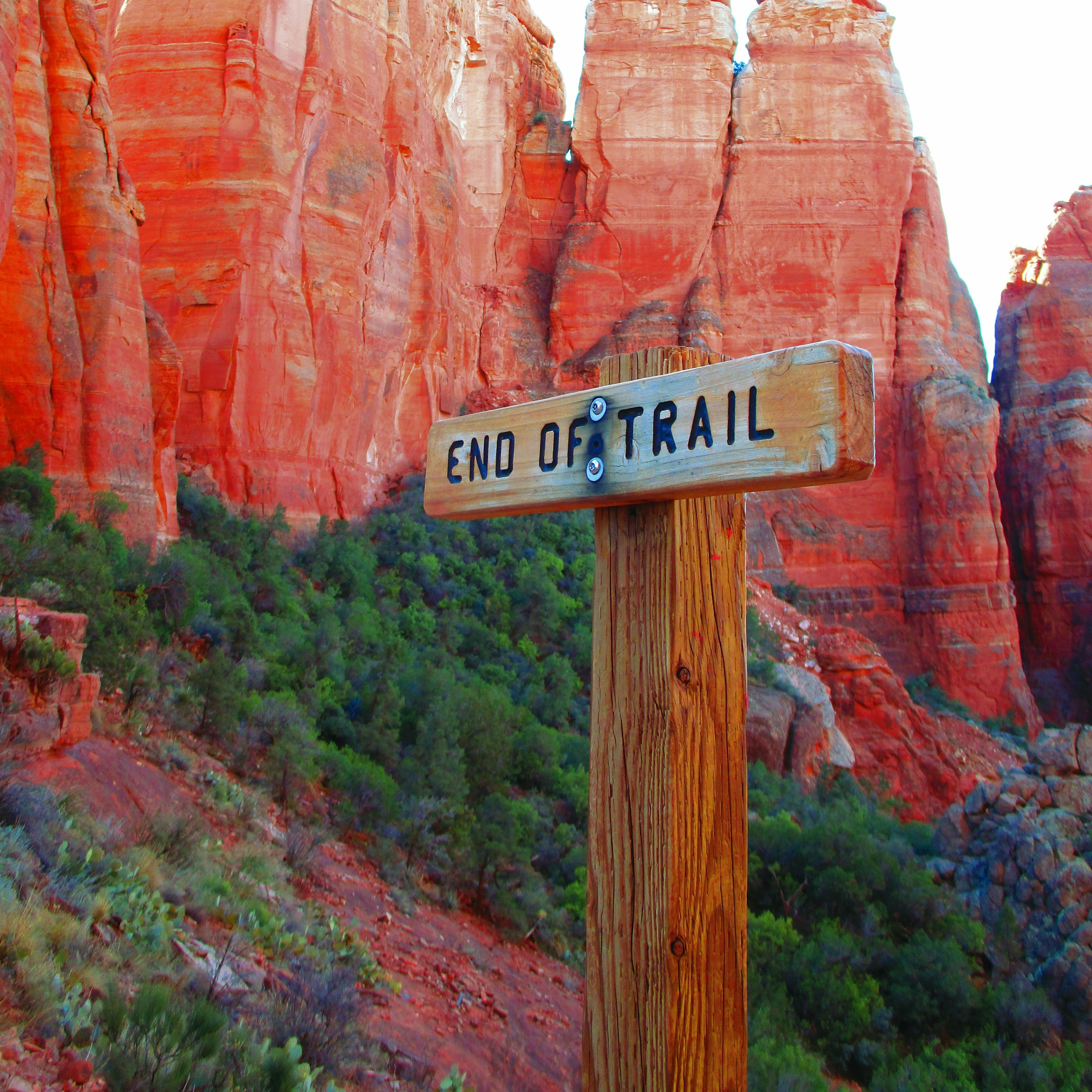 Cathedral Rock Sedona end of trail sign