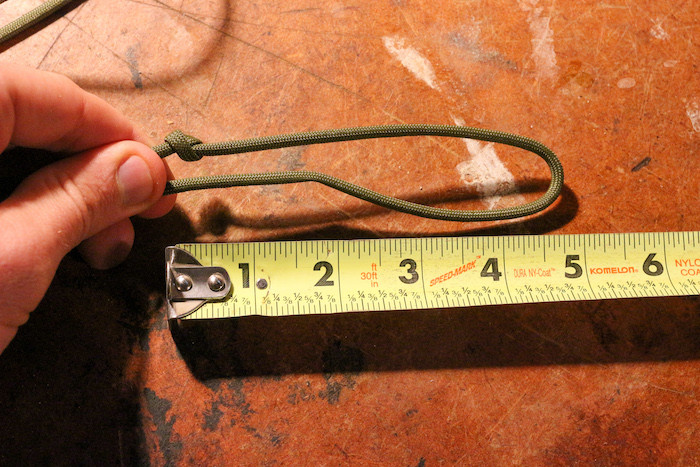 From your knot, make a loop that’s about 5 inches long.