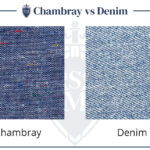 Chambray vs denim fabric close up