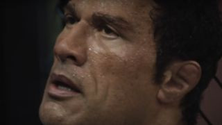 Dwayne Johnson as Mark Kerr in The Smashing Machine