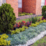 Exterior Garden With Plants and Landscaping Rock Mulch