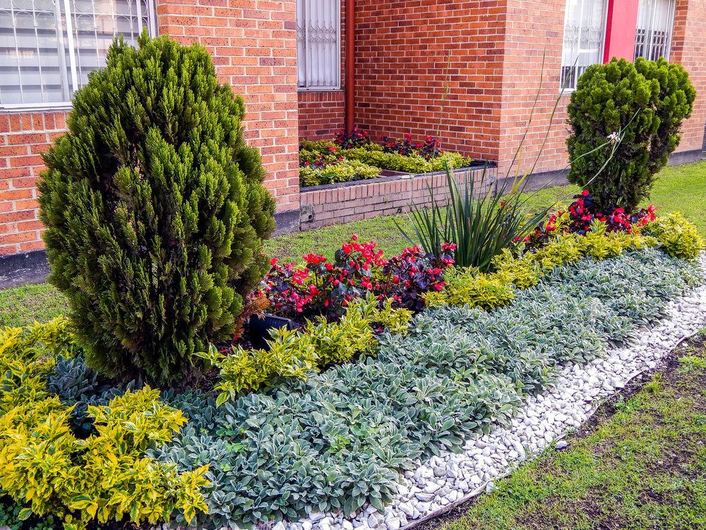 Exterior Garden With Plants and Landscaping Rock Mulch