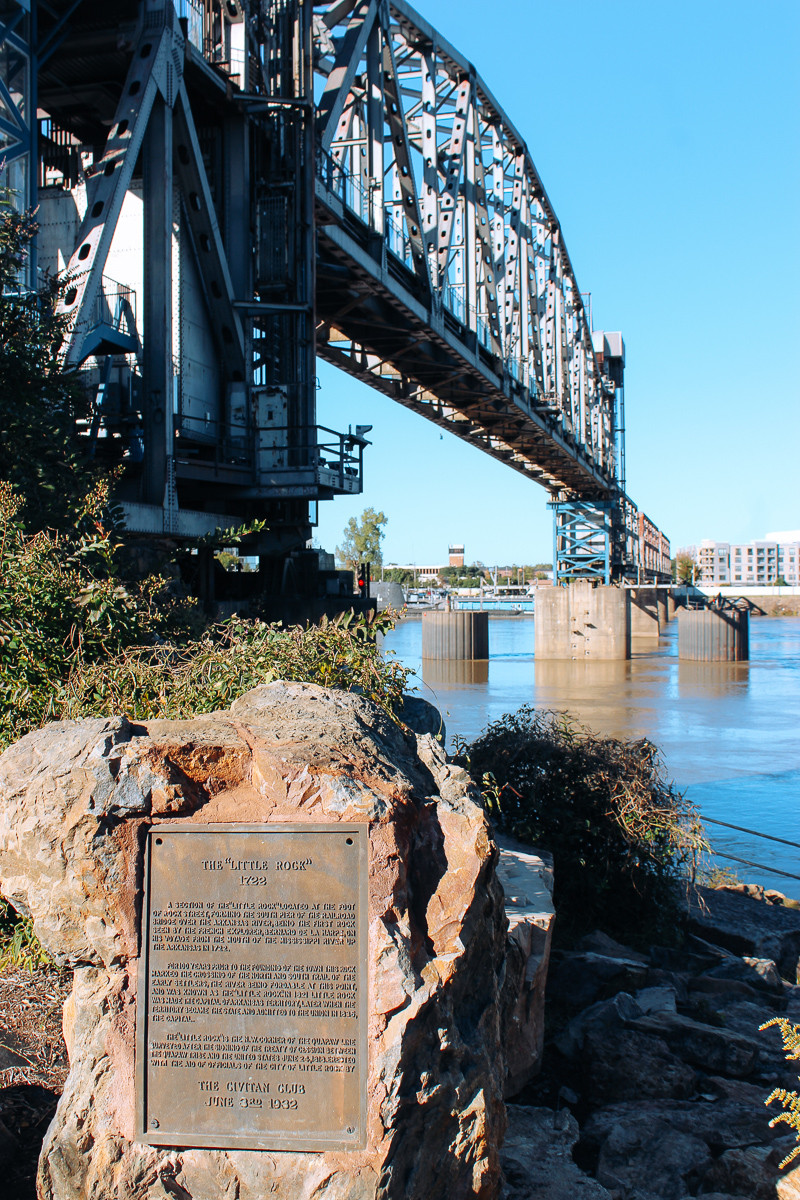 La Petit Roche or the real little rock along the Arkansas River in Little Rock, Arkansas