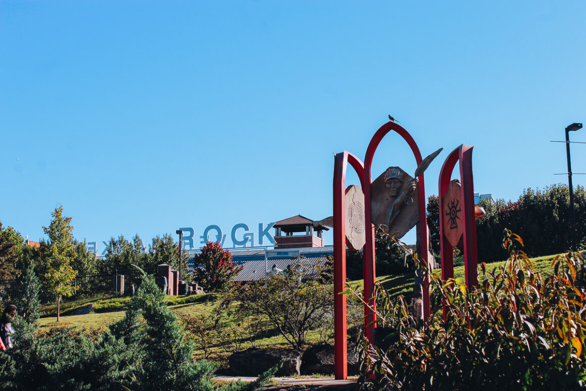 Little Rock sign in Riverfront Park, a popular spot for photos
