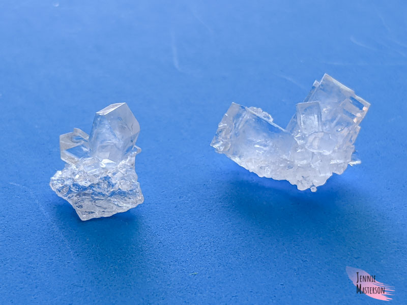 Two sugar crystals side by side