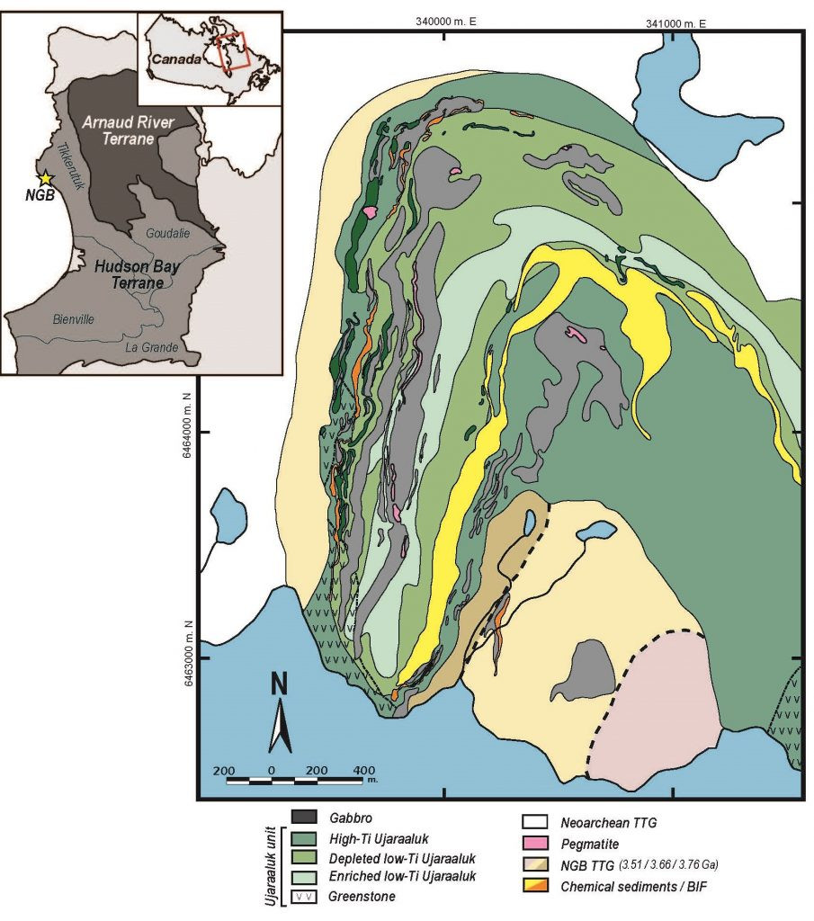 Geologic map of Nuvvuagittuq Greenstone Belt.