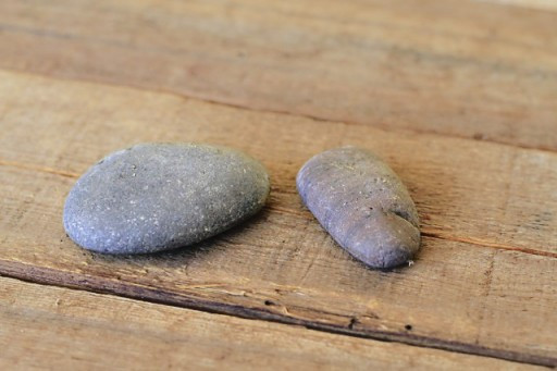 Carving river rocks with a Dremel using a rotary tool to shape the stone