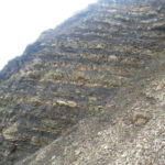 Close-up of shale rock layers