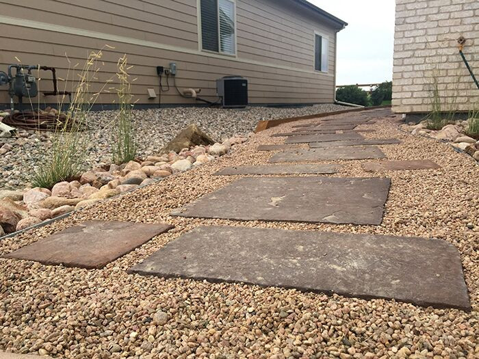 Pea gravel used in landscaping