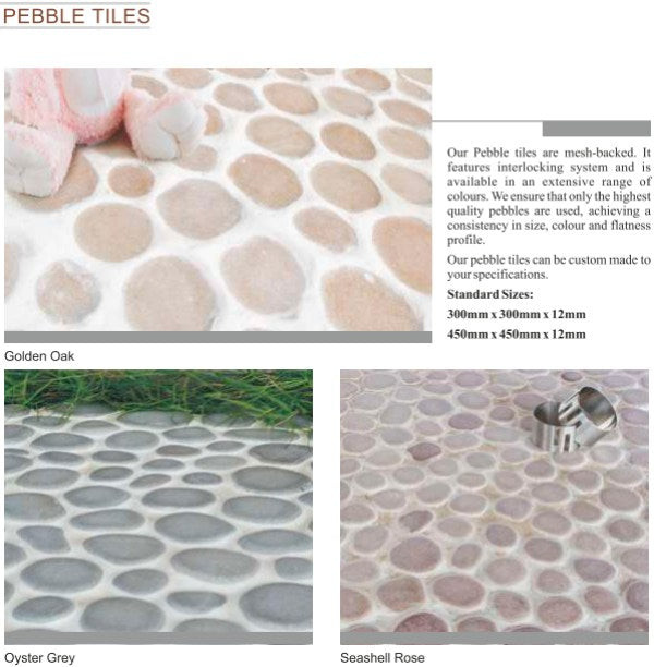 Conglomerate rock for pebble tiles