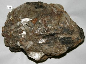 Pegmatite with large crystals