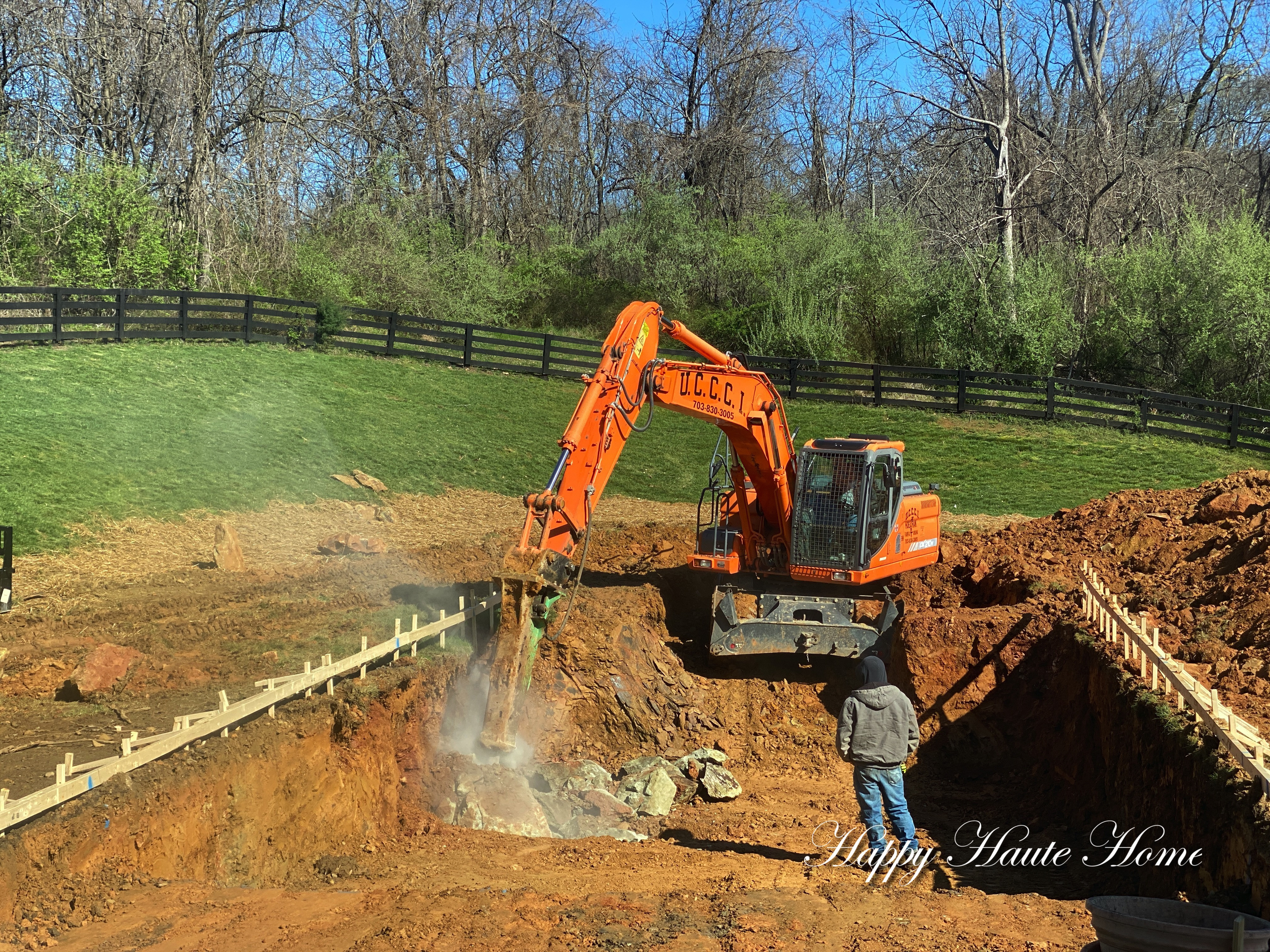 Rock Break During Pool Construction