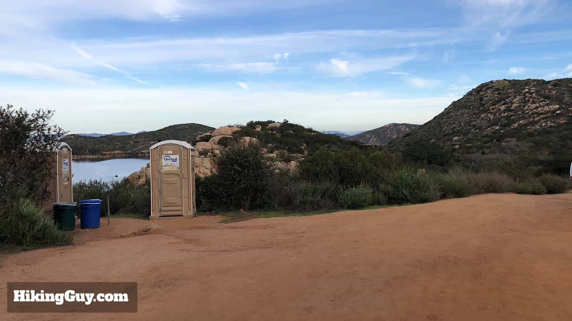 porta potties on Potato Chip Rock trail