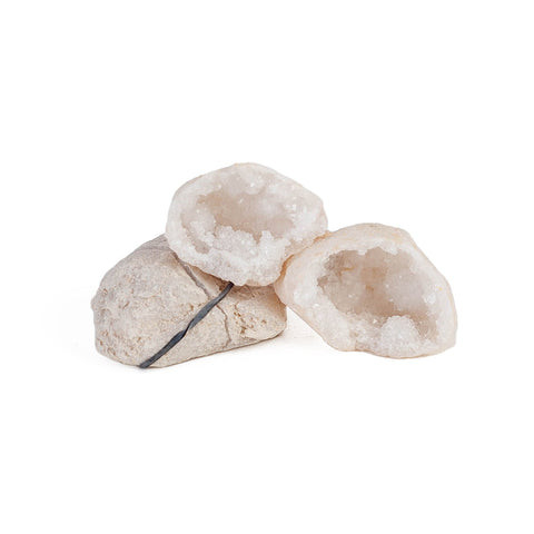 Pre-cracked crystal geode, ready to reveal its hidden treasures