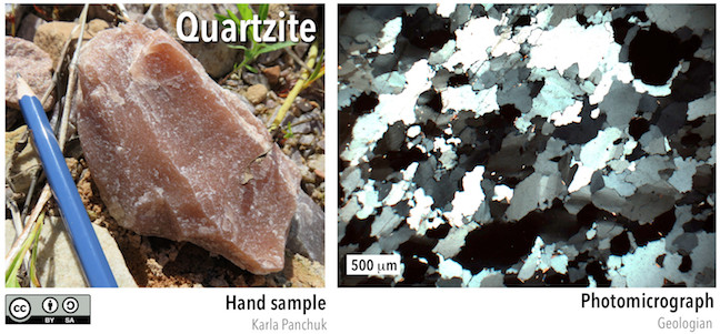 Quartzite from the Baraboo Range, Wisconsin showing its use in landscaping