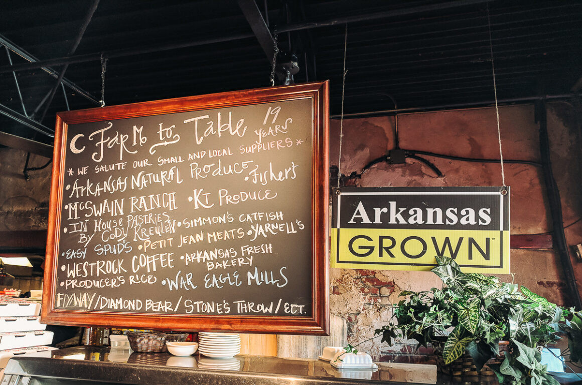 Menu at Red Door, highlighting local and seasonal ingredients